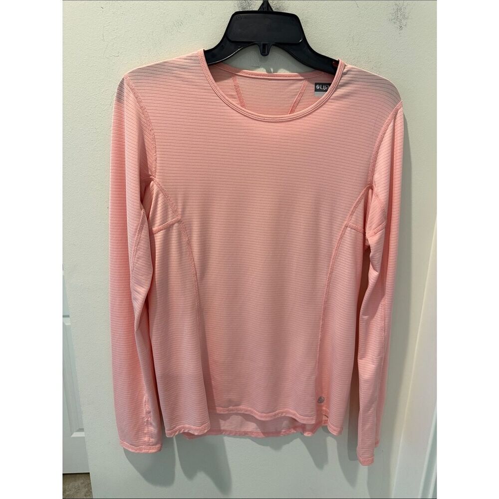 Lija Light Pink Coral Long Sleeve Sun protection Performance Tee size medium